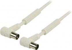 Valueline Coax Kabel 120 Db Vinklet Coax Han - Coax Hun 25.0 m Hvid, VLSP40120W2 Valueline Coax Kabel 120 Db Vinklet Coax Han - Coax Hun 25.0 m Hvid, VLSP40120W2