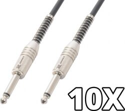 10 x Guitarkabel Jack 6.3mm til Jack 6.3mm Mono. 3m - Pakkesæt bundle ingen