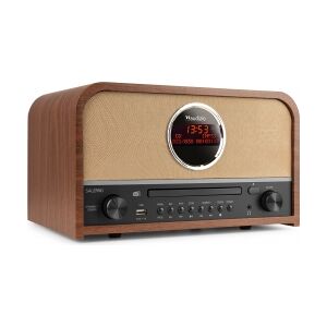 Retro Musiksystem Salerno med CD/ FM og DAB+ Radio/ Bluetooth/ Stereo lyd udført