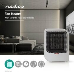 Nedis Keramisk varmeblæser   750 og 1.500 W   Grå, HTFA12CGY TILBUD NU Nedis Keramisk varmeblæser   750 og 1.500 W   Grå, HTFA12CGY TILBUD NU