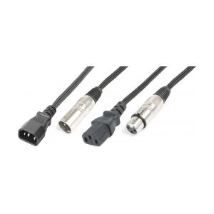 CX09-10 Lys Kombi Kabel IEC M - XLR M / IEC F - XLR F 10m TILBUD NU