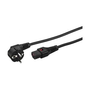 MONACOR Netledning m/lås 5m sort AAC-500IEC TILBUD NU kabel mains