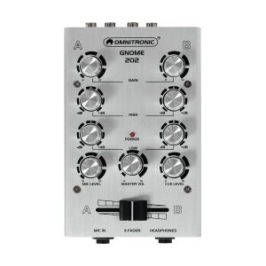 Omnitronic GNOME-202 Mini Mixer silver TILBUD NU omnitronisk sølv