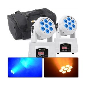 Beamz MHL74 Mini Moving Head 7x 10W LED White - Pakketilbud bundle ingen bundt