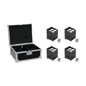 EuroLite Set 4x AKKU UP-4 QCL Spot QuickDMX + Case TILBUD NU