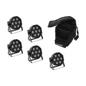 EuroLite Set 5x LED SLS-7 HCL Spot + Soft Bag TILBUD NU