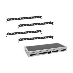 EuroLite Set 4x LED BAR-12 QCL RGBA Bar + Case TILBUD NU