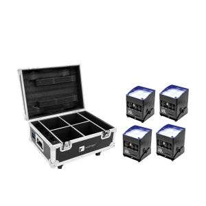 EuroLite Set 4x AKKU IP UP-4 QCL Spot QuickDMX + Case with charging function