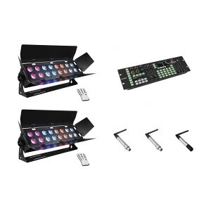 EuroLite Set 2x Stage Panel 16 + Color Chief + QuickDMX transmitter + 2x receive