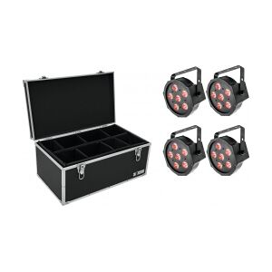 EuroLite Set 4x LED SLS-6 TCL Spot + Case TDV-1 TILBUD NU