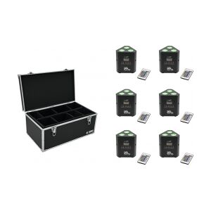 EuroLite Set 6x AKKU TL-3 TCL Trusslight QuickDMX + Case TDV-1 TILBUD NU