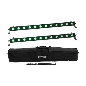 EuroLite Set 2x LED BAR-12 QCL RGB+UV Bar + Soft Bag TILBUD NU