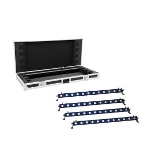 EuroLite Set 4x LED BAR-12 QCL RGB+UV Bar + Case TILBUD NU