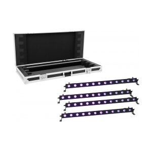 EuroLite Set 4x LED BAR-12 UV Bar + Case TILBUD NU