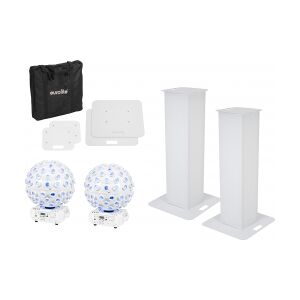 EuroLite Set 2x Stage Stand 100cm + 2x LED B-40 Beam Effect white TILBUD NU