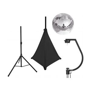 EuroLite Set Mirror ball 30cm with stand and tripod cover black TILBUD NU