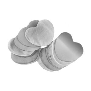 TCM FX Metallic Confetti Hearts 55x55mm, silver, 1kg TILBUD NU