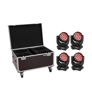 EuroLite Set 4x LED TMH-X4 Moving-Head Wash Zoom + Case TILBUD NU