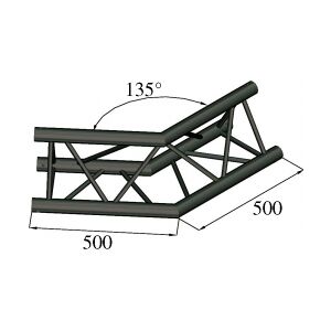 Alutruss TRILOCK S-PAC 23 2-Way Corner 135°black TILBUD NU