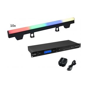 EuroLite Set 10x LED PT-100/32 Pixel DMX Tube + DMX Software TILBUD NU