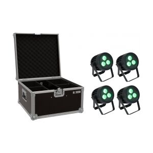 EuroLite Set 4x LED IP PAR 3x8W QCL Spot + Case TILBUD NU