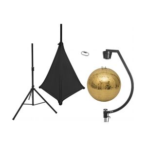 EuroLite Set Mirror ball 50cm gold with stand and tripod cover black TILBUD NU