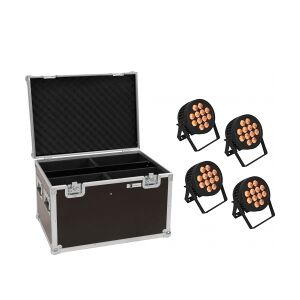 EuroLite Set 4x LED IP PAR 12x8W QCL Spot + Case TILBUD NU