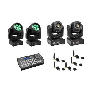 EuroLite Set 2x LED TMH-W63 + 2x LED TMH-S30 + USB QuickDMX + Easy Show TILBUD