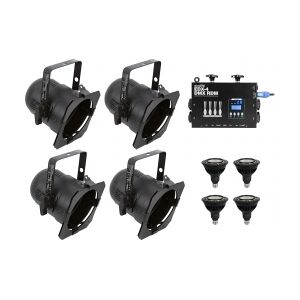 EuroLite Set 4x PAR-38 Spot bk dim2warm + EDX-4 DMX RDM LED Dimmer pack TILBUD