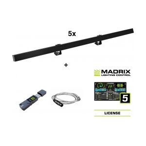 EuroLite Set 5x LED PR-100/32 Pixel DMX Rail bk + Madrix Software TILBUD NU