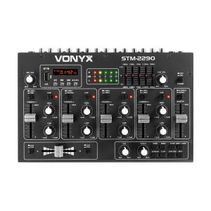 DJ Mixer STM2290 8-kanals med lydeffekter, Bluetooth, USB/SD/MP3- effekter kanal