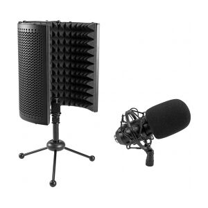 Omnitronic Set MIC CM-78MK2 Large Diaphragm Condenser Mic + AS-04 Desk-Microphon