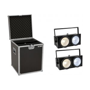 EuroLite Set 2x Audience Blinder 2x100W LED COB CW/WW + Case TILBUD NU