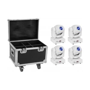 EuroLite Set 4x LED TMH-S60 Moving-Head-Spot wh + Case TILBUD NU