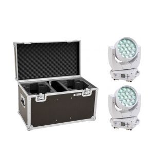 EuroLite Set 2x LED TMH-X4 Moving-Head Wash Zoom wh + Case TILBUD NU