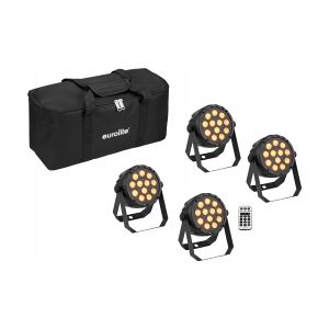 EuroLite Set 4x LED PARty Spot Silent RGB/WW with Softbag TILBUD NU