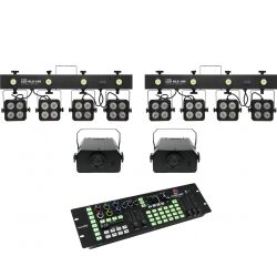 EuroLite Set 2x LED KLS-180 + 2x LED WF-40 + DMX LED Color Chief Controller