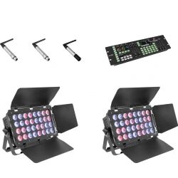 EuroLite Set 2x Stage Panel 32 + Color Chief + QuickDMX transmitter + 2x receive