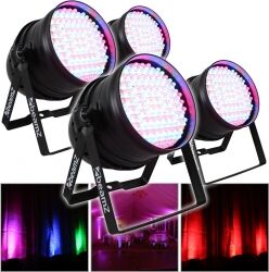 BeamZ Par 64. 180x 10mm RGB 4 stk. - Pakkesæt TILBUD NU BeamZ Par 64. 180x 10mm RGB 4 stk. - Pakkesæt TILBUD NU