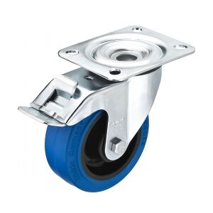 Hjul m/bremse blå GCBB-100B højkvalitets drejevingere kvalitet blickle swivel