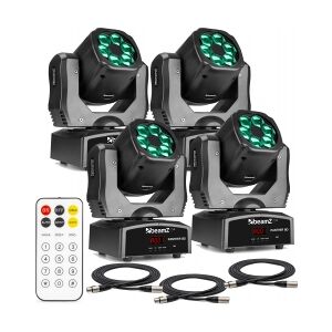 Moving Head pakke med 4 stk. BeamZ Panther 80 LED moving heads med roterende lin