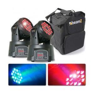 BeamZ MHL108MK3 Mini Moving Head 18x 3W (3-1 RGB) - Pakketilbud bundle ingen