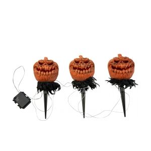 Europalms Halloween Pumpkins with Stake, Set of 3, 39cm TILBUD NU