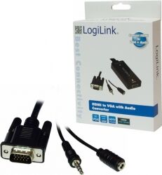 Velleman LogiLink - HDMI konverter HDMI til VGA, inkl. audio, Sort sortere sorter into Velleman LogiLink - HDMI konverter HDMI til VGA, inkl. audio, Sort sortere sorter into