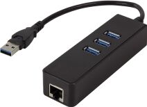 LogiLink - USB 3.0 hub 3 x USB 3.0 porte + RJ45 Gigabit LAN TILBUD NU