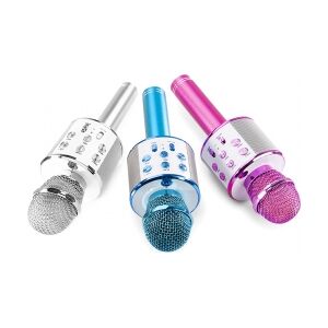 Karaoke Mikrofoner til børn med indbygget højttaler, MP3 og Bluetooth / Pink+Blå