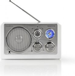 Nedis UKW-radio   9 W   Analog indstilling   Retro-design   Hvid, RDFM5100WT