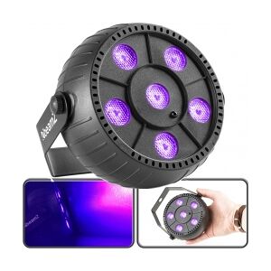 UV PartyPar, PLP14 / 6W UV LED / Musikstyring / Genopladelig Batteri, holder 8 t UV PartyPar, PLP14 / 6W UV LED / Musikstyring / Genopladelig Batteri, holder 8 t