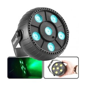 PartyPar Mini LED Parlampe, PLP10 / 12W RGB / Musikstyring / Genopladelig Batter PartyPar Mini LED Parlampe, PLP10 / 12W RGB / Musikstyring / Genopladelig Batter