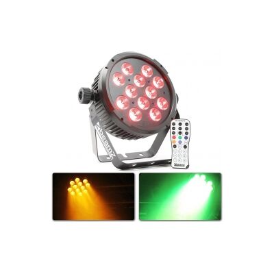 BeamZ BT310 Flat PAR 12x 8W 6-i-1 LED'er med RGBA farvemix, DM lysdioder flatpar BeamZ BT310 Flat PAR 12x 8W 6-i-1 LED'er med RGBA farvemix, DM lysdioder flatpar